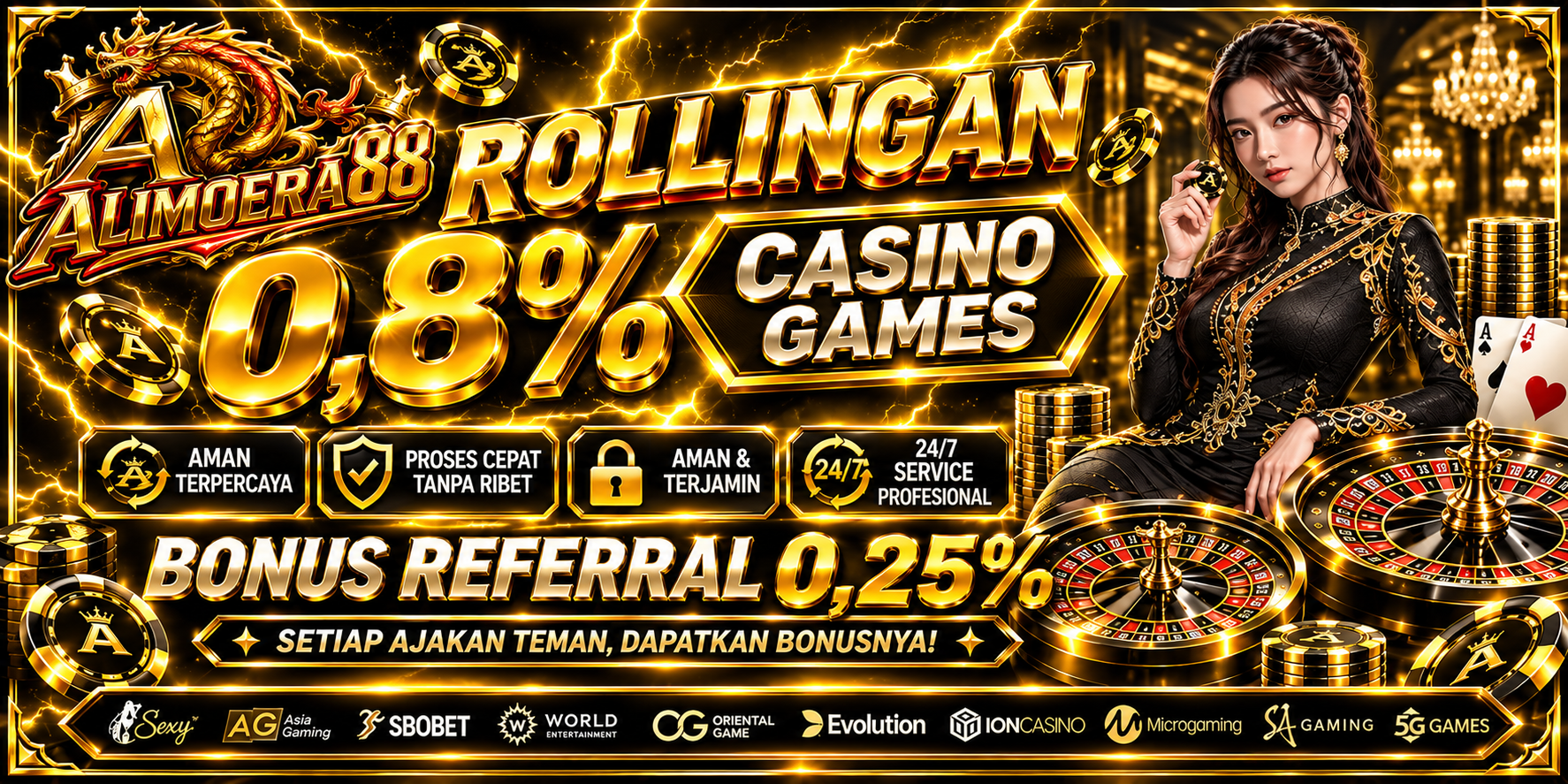 BONUS ROLLINGAN 0,8% CASINO GAMES